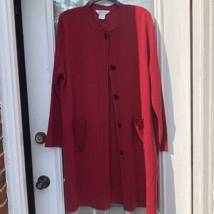 Misook Raspberry/Red Cardigan/Duster Sz L